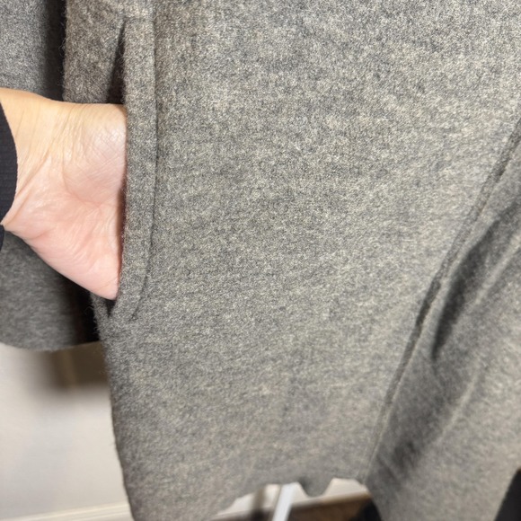 Garnet Hill Sweater Womens 6 Gray Wool Shawl Collar Wrap Cardigan‎ Coat - Picture 9 of 11